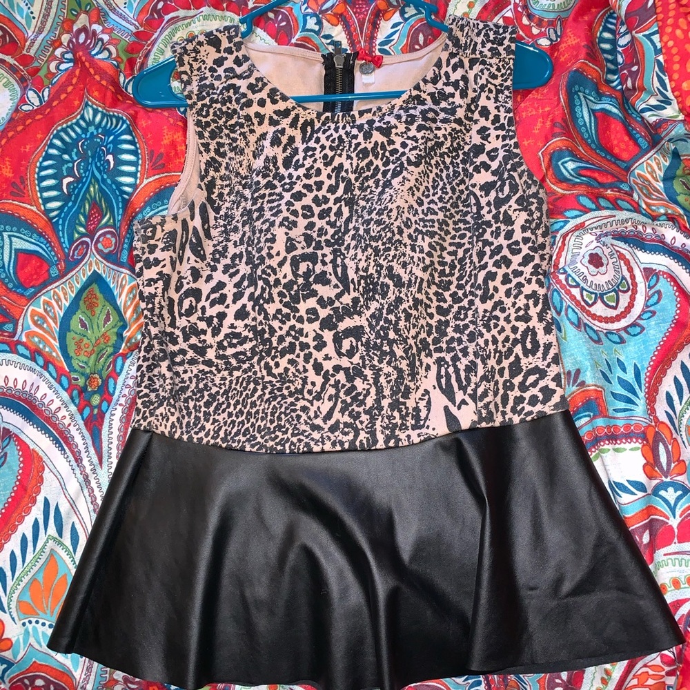 Leopard Peplum Top